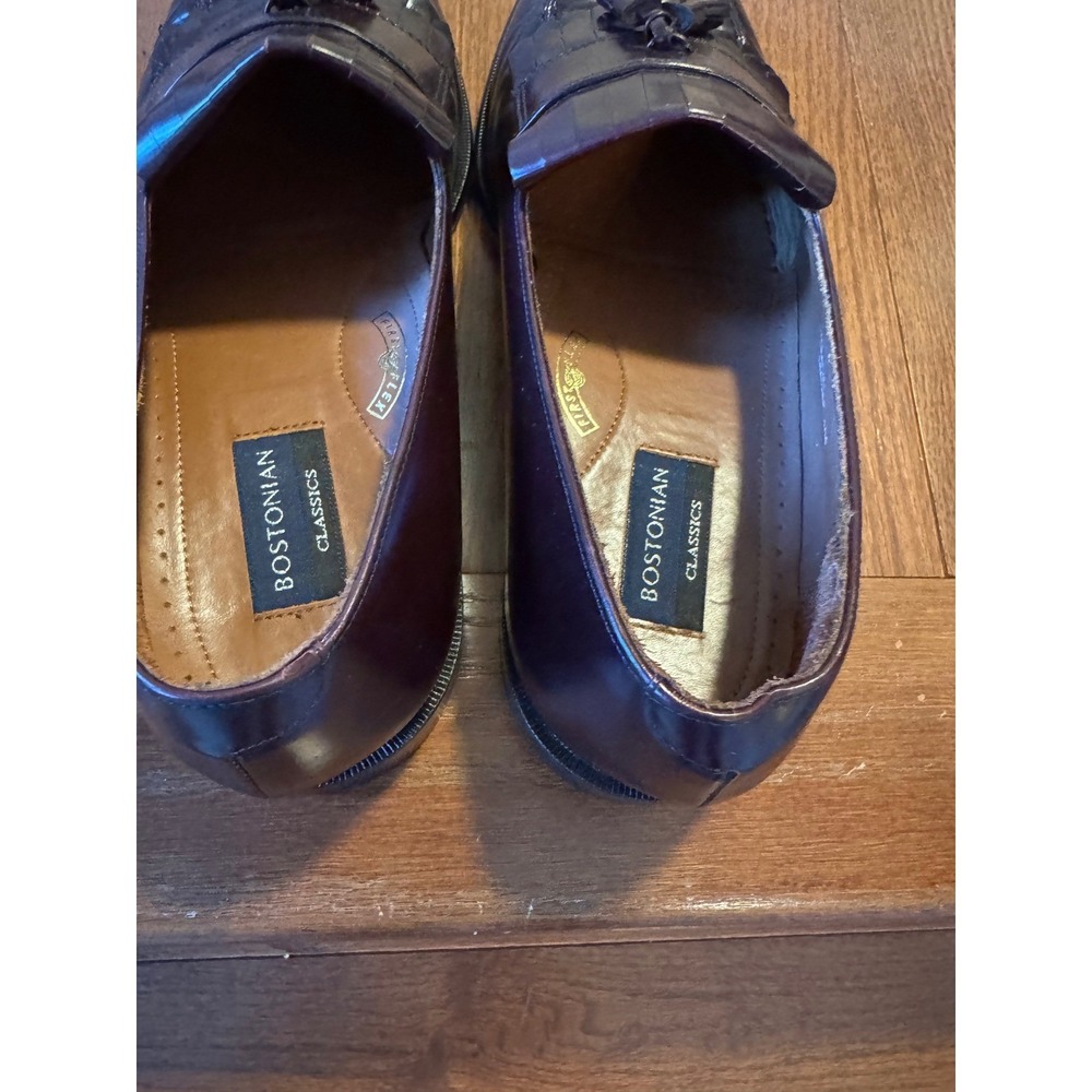 Bostonian Classics First Flex Burgundy Leather Tassel Kiltie Loafers 12W - Picture 10 of 11